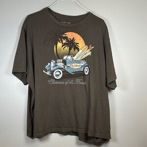 Puritan Vintage Car Graphic Tee - Dark Brown Mens 3X